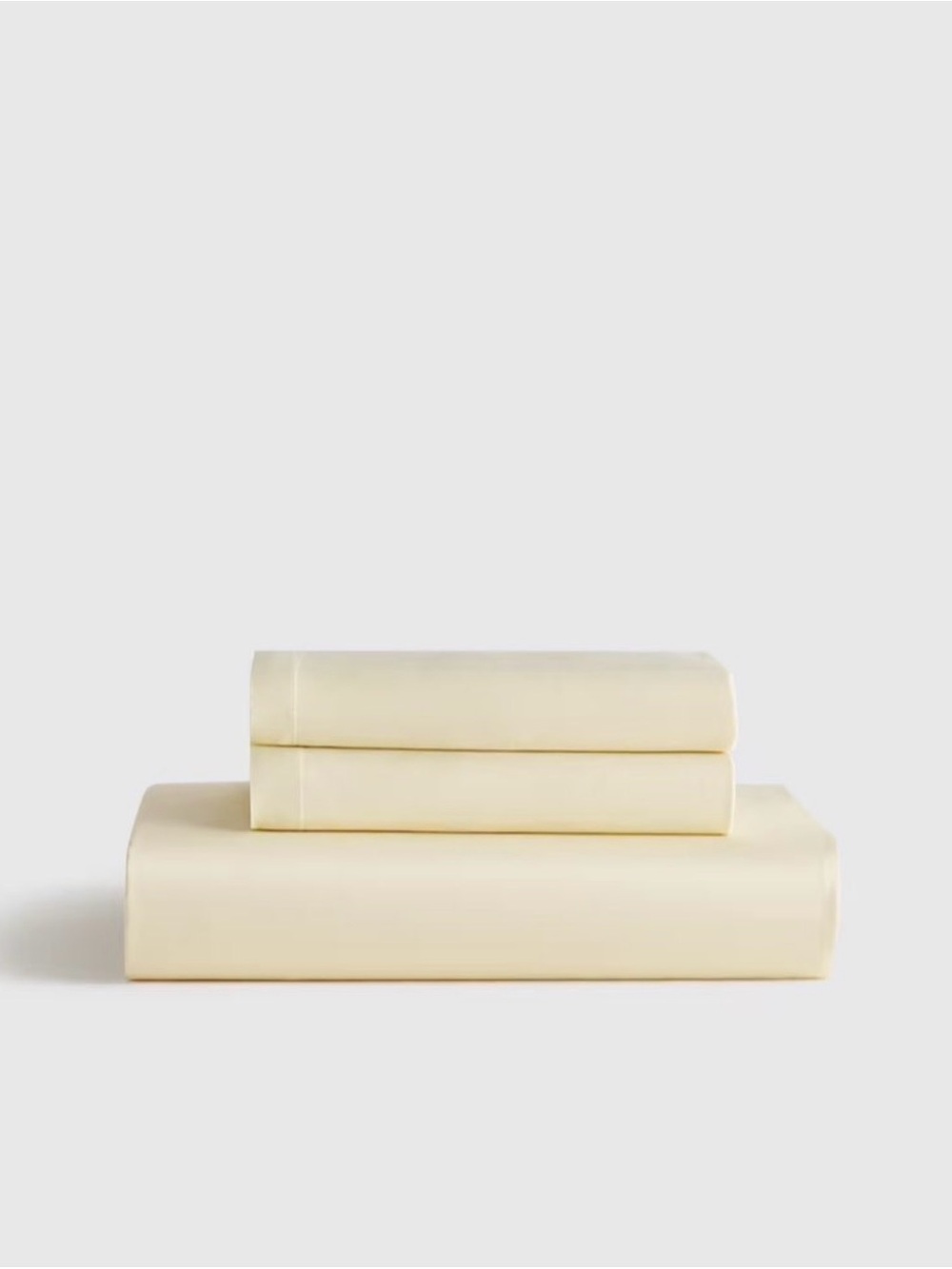 Quince European Linen Fitted Sheet Set in Butter Yellow Full